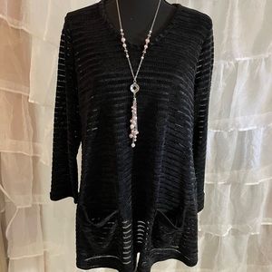 Pleats Collection ribbed soft long tunic